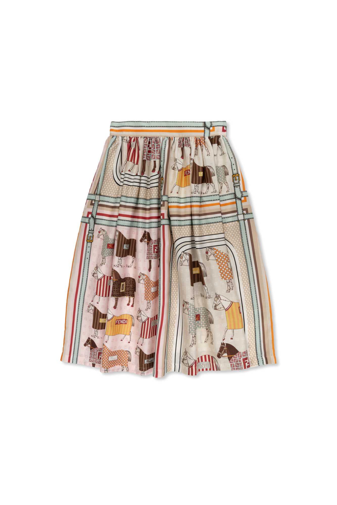 OLD FENDI フロッキー ズッカ柄 レザー トリム タイト スカート Multicolour Patterned skirt Fendi Kids - Vitkac AS